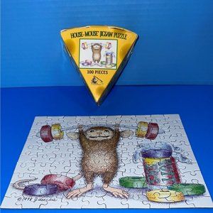 Ceaco House Mouse Designs Weightlifter 9" x 7" Jigsaw Puzzle 100 Pieces Jareckie